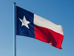Texas flag blowing