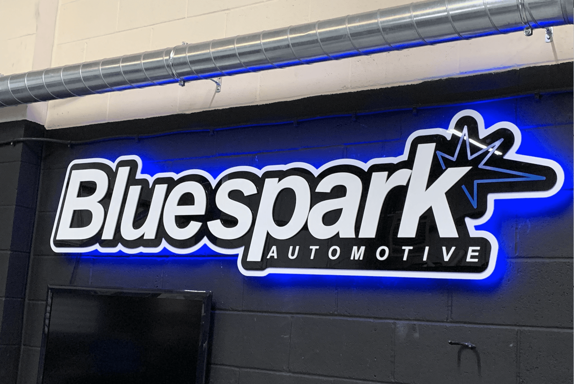 Halo lit, laser cut acrylic lettering