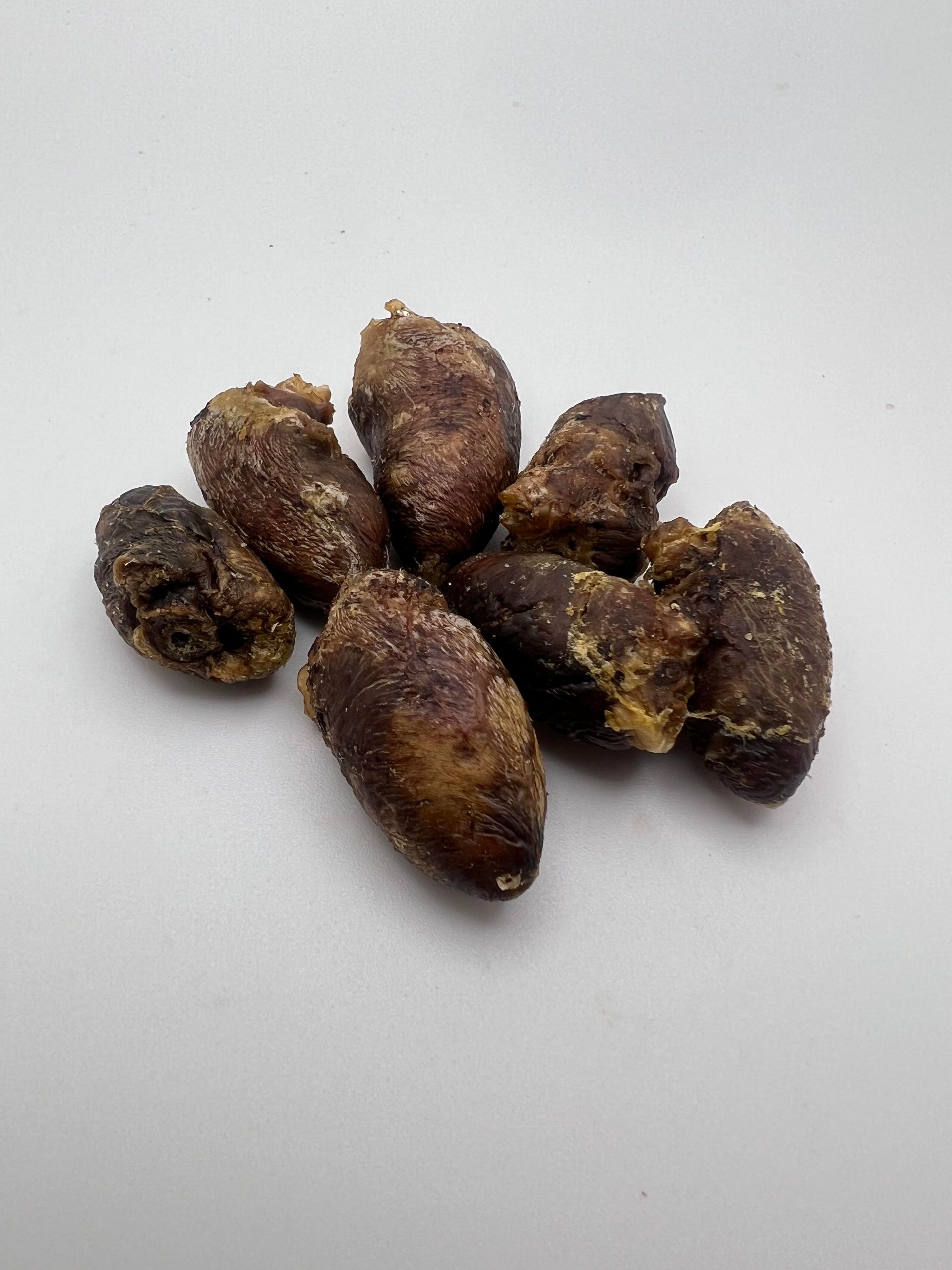 Small arrangement of freeze-dried chicken hearts