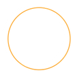 Orange outline of a circle on a white background.