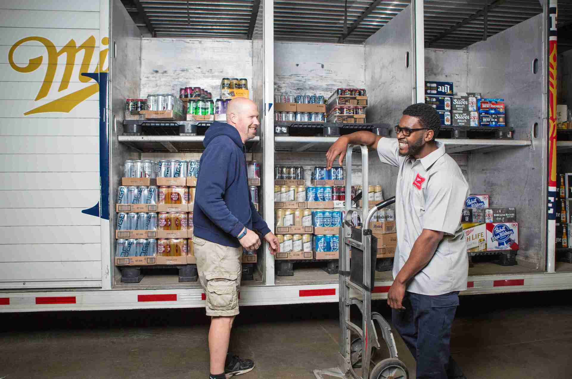 loading a beer truck