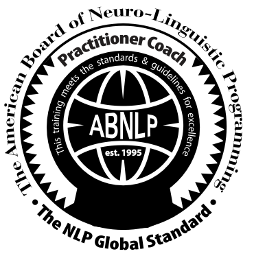 A black and white logo for the american board of neuro-linguistic programming