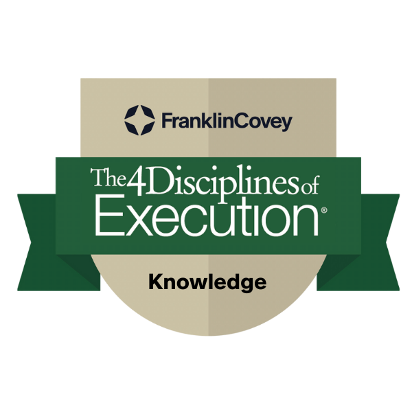 A franklin covey logo that says the 4 disciplines of execution knowledge