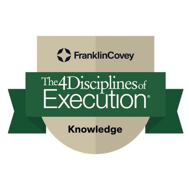 A franklin covey logo that says the 4 disciplines of execution knowledge