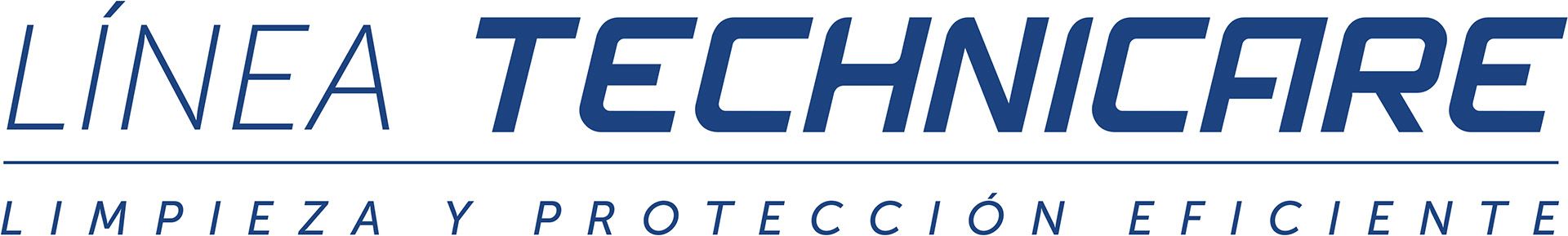 Un logotipo azul y blanco para linea technicare
