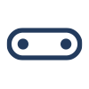 Un icono azul con dos círculos en el medio sobre un fondo blanco.