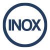 El logotipo de inox es un círculo azul con la palabra inox dentro.