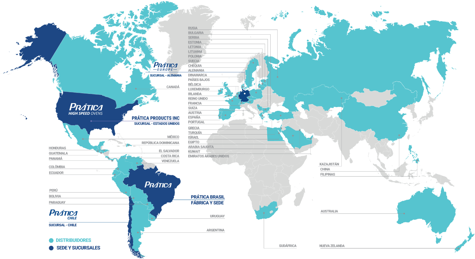 Un mapa del mundo que muestra la ubicación de los Estados Unidos.