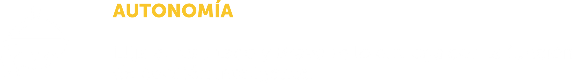 Un fondo blanco con un texto amarillo brillante que dice autonomía.