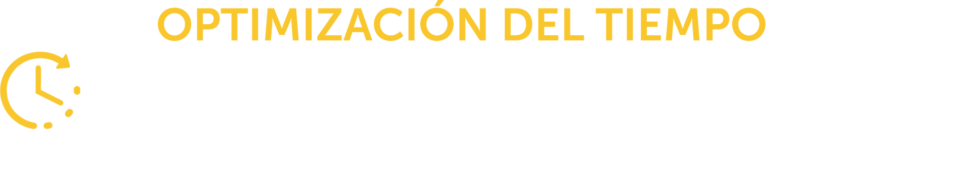 Un fondo blanco con texto amarillo que dice optimización del tiempo.