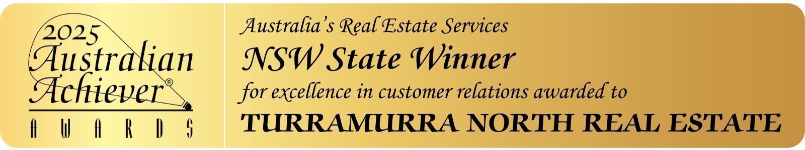 Turramurra North Real Estate named the NSW State Winner in the 2025 Australian Achiever Awards for Real Estate Services.