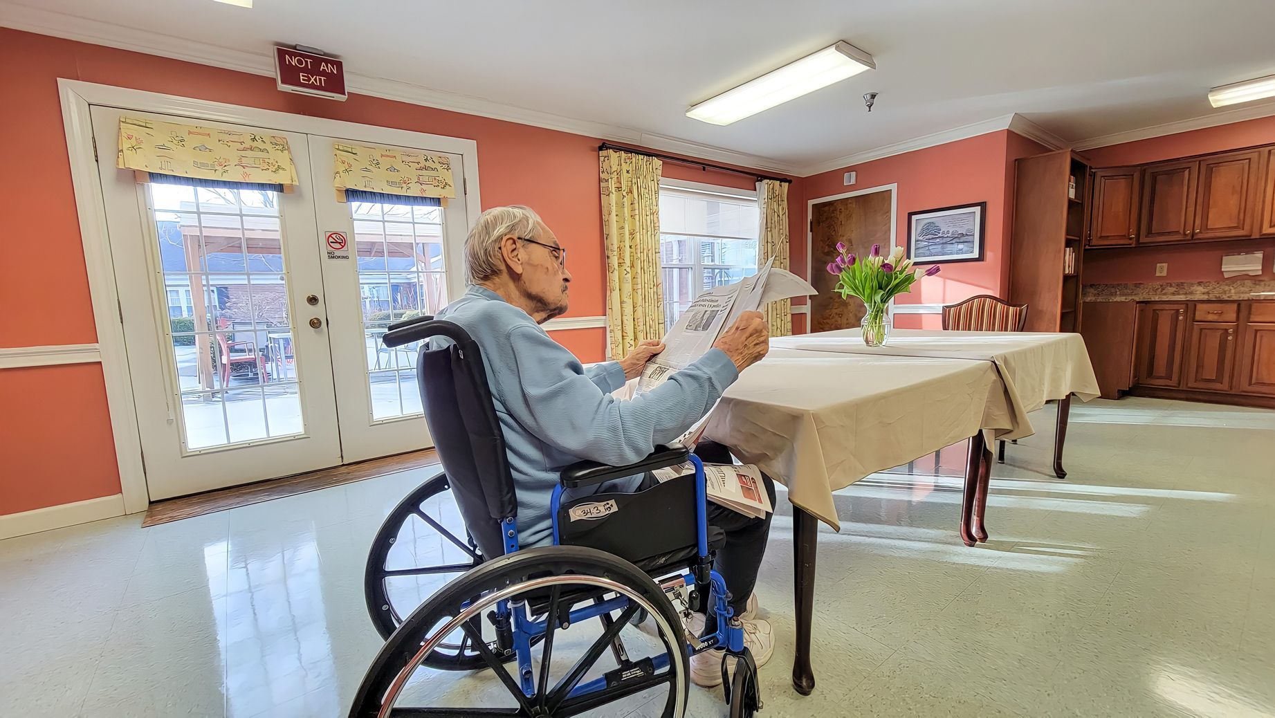 Resident participating in an activity at Newburgh Health and Rehab