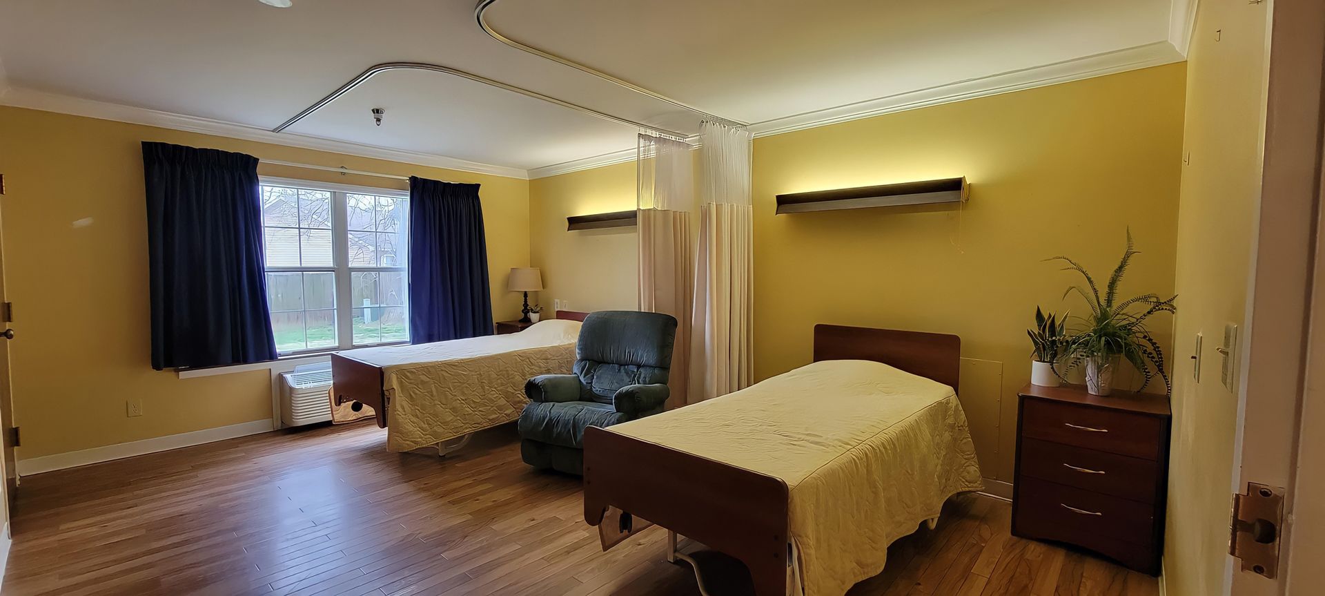 Resident room with natural light at Newburgh Health and Rehab