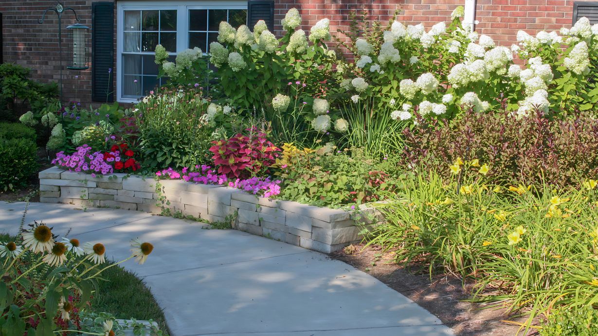 Garden walkway at Newburgh Health and Rehab