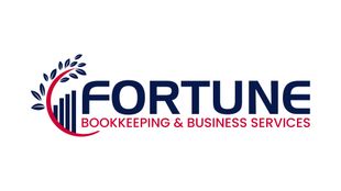 The logo for fortune bookkeeping and business services has a tree branch with leaves on it.