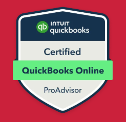 A badge that says ' certified quickbooks online proadvisor ' on it