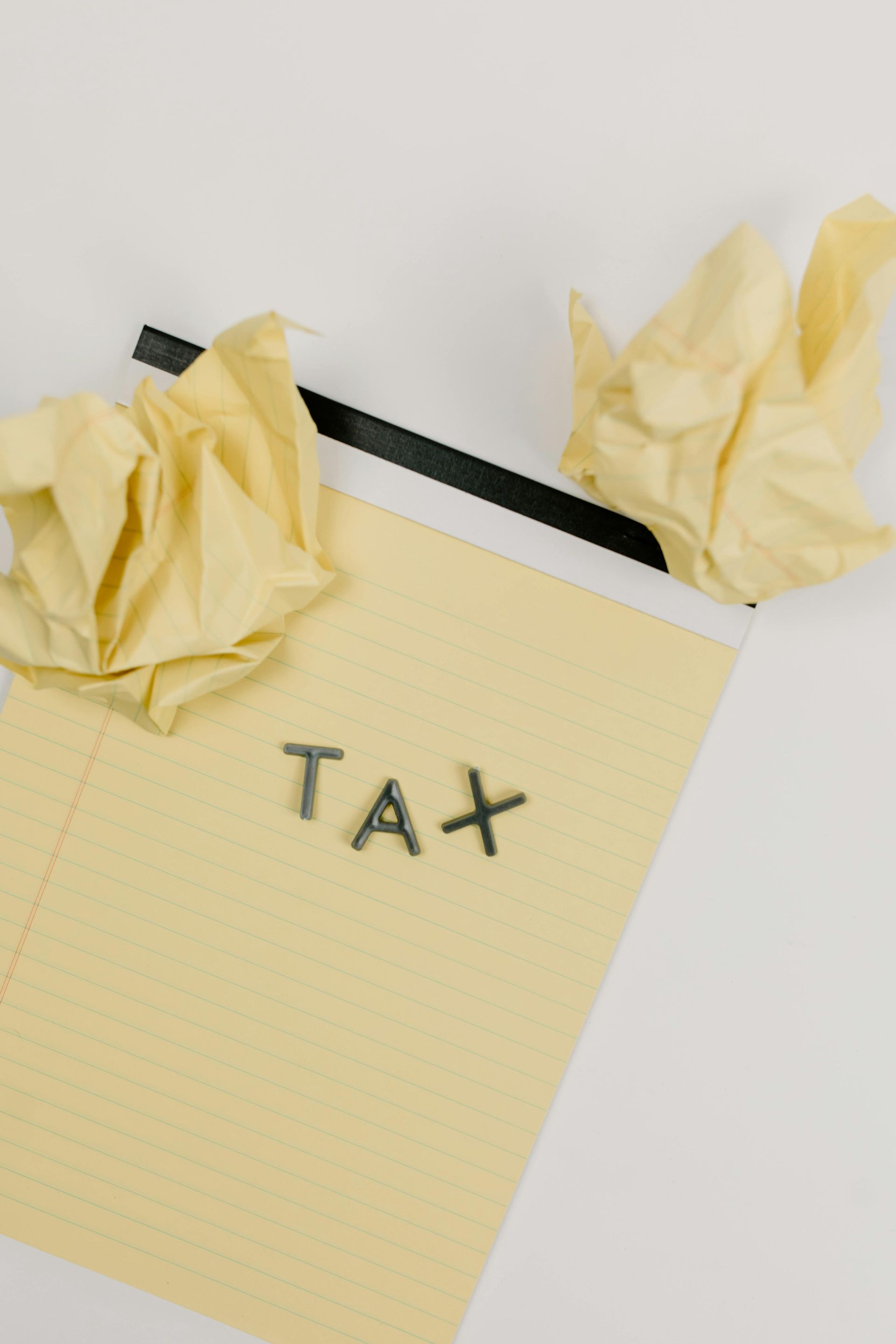 Yellow notepad with 