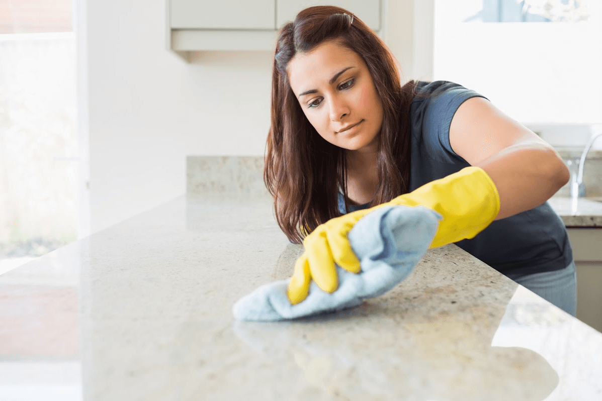 woman cleaning