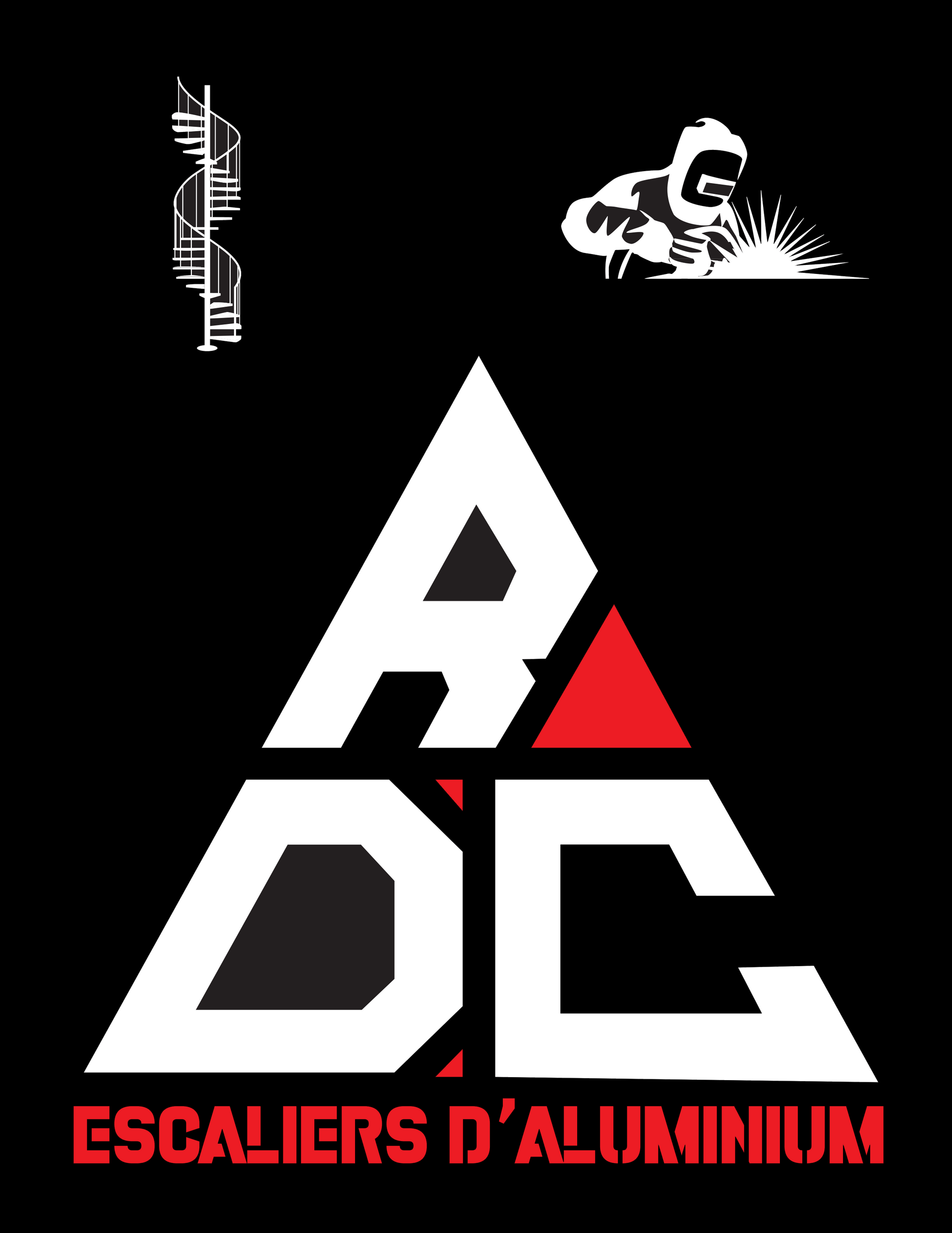 Un logo pour escaliers d'aluminium avec un triangle au milieu