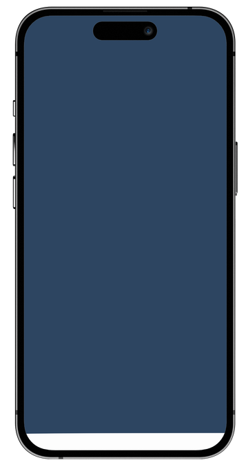 Blue smartphone front view with blank screen and black bezel