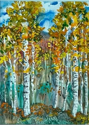 ASPEN GLADE by artist Don Vigil; watercolor