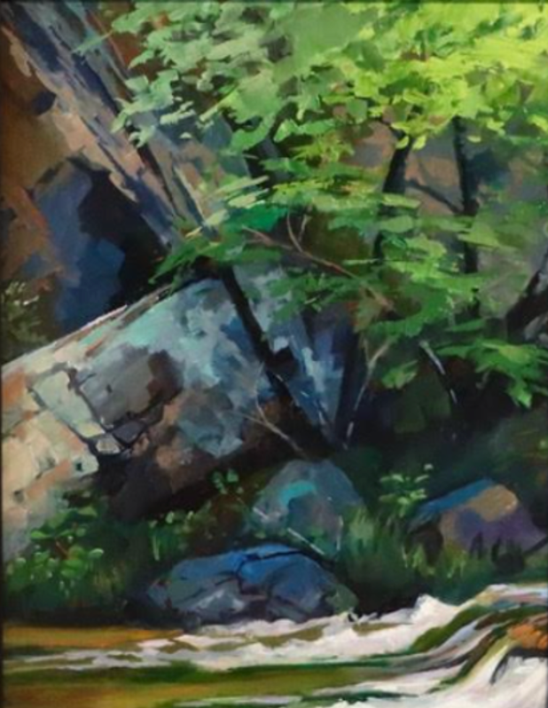 HIDDEN TREASURE by Stephanie West; oil