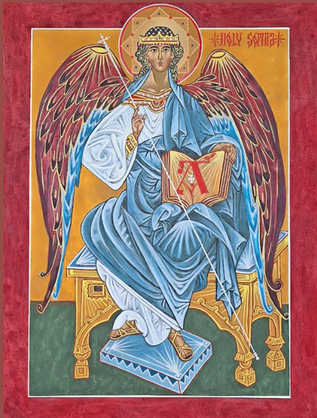 HOLY SOPHIA, WISDOM OF GOD by Patricia Catlett; egg tempera w/ gold leaf