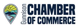 Gunnison Chamber of Commerce logo with a mountain landscape and river illustration.