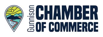 Gunnison Chamber of Commerce logo with a mountain landscape and river illustration.