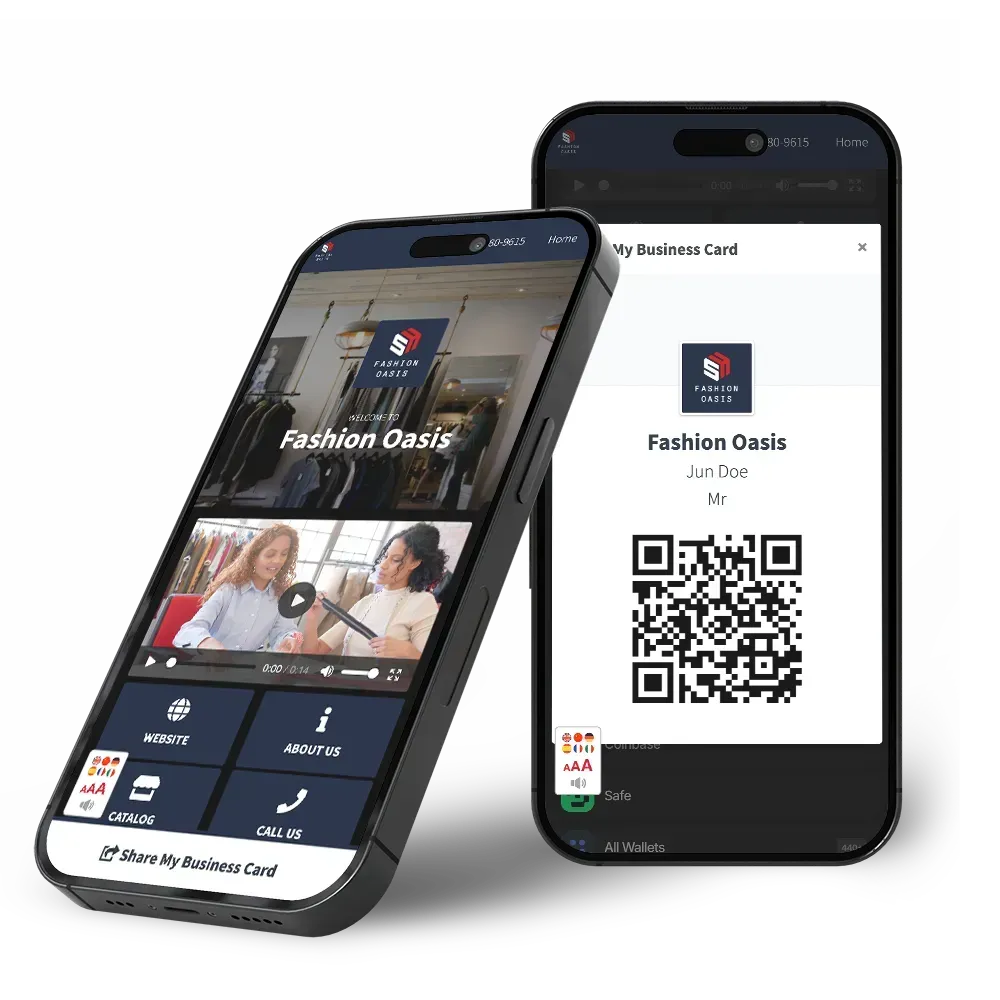 Two smartphones displaying the