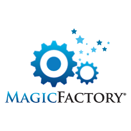 Blue gears and stars, with