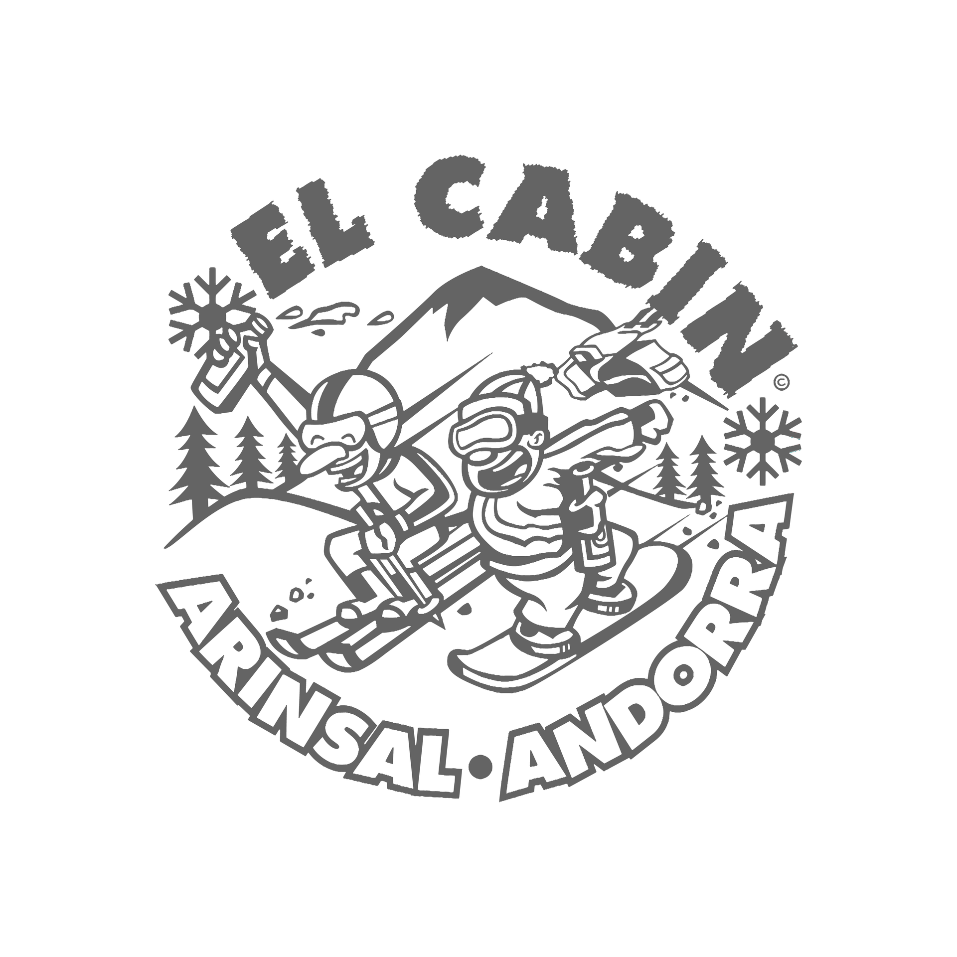 A black and white logo for el cabin arinsal andorra