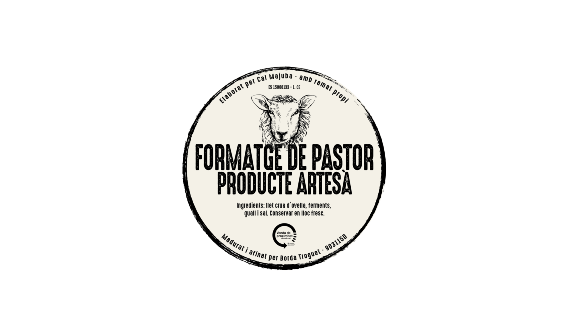 Etiquetas para los quesos artesanales de Cal Serni Andorra realizado por Mersi Studio.