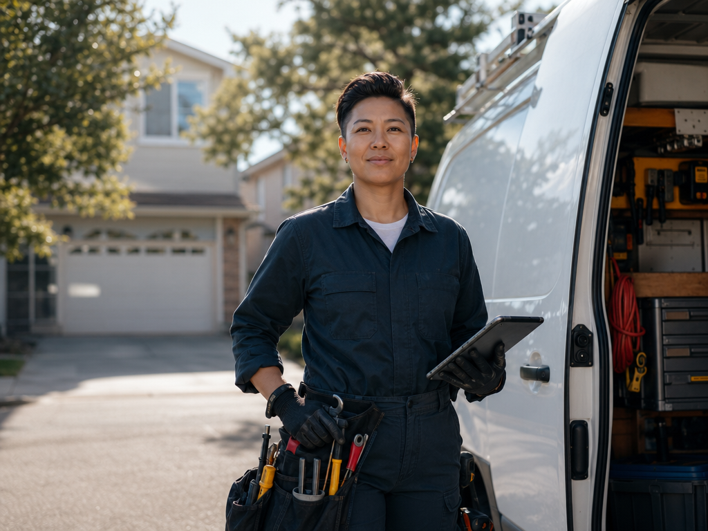 A home maintenance person from a service franchise