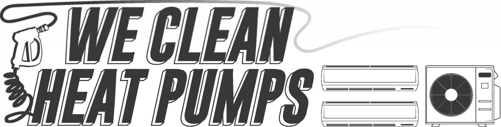 A logo for a company called we clean heat pumps