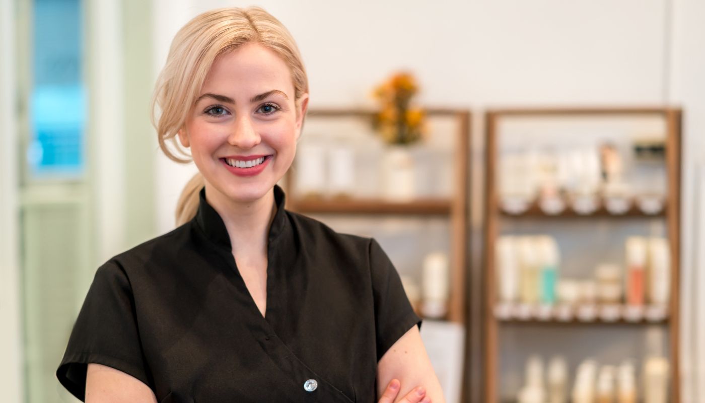 Happy millennial first time franchise owner