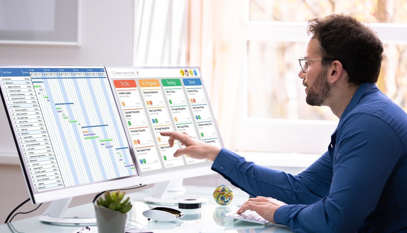 A franchisee making passive income from his semi-absent franchise business, checking his schedule.