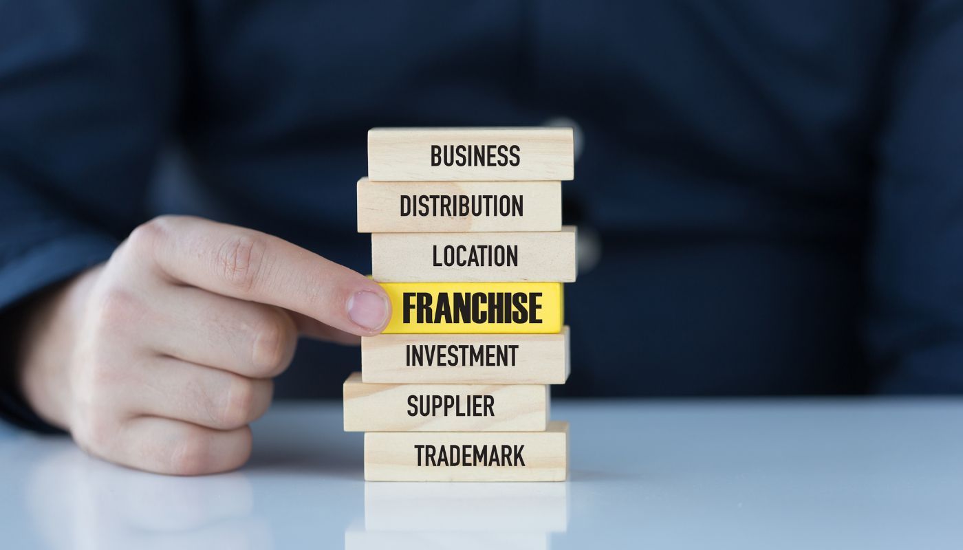Building blocks concept showing how to grow your franchise business