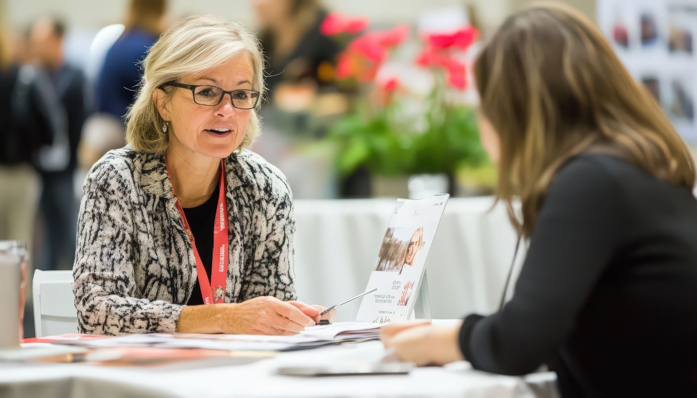 Learning resources for franchisees, woman in a conference