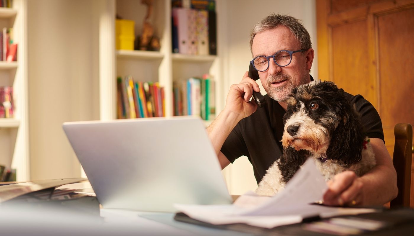 Semi-absentee business owner working from home
