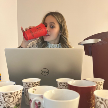 Veronica caffeinating