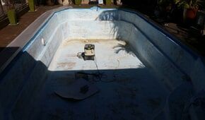 Pool Repairs- Before — Fibreglass repairs Central Queensland in Rockleigh Court, Glennella
