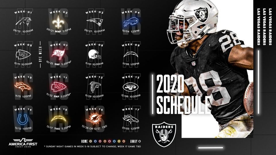 Raiders 2020 Schedule