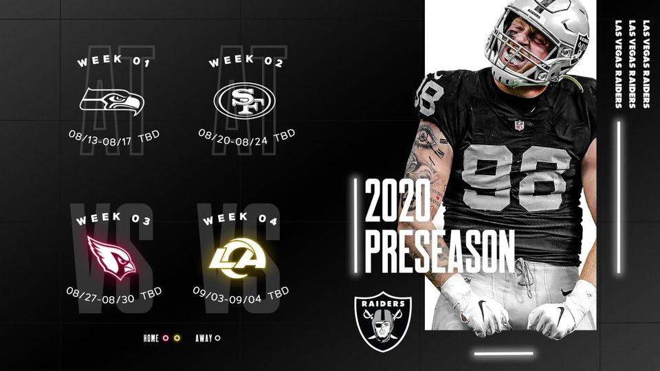 Raiders 2020 Preseason Schedule
