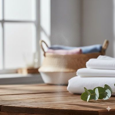 窗台上擺放著藤條香氛、蠟燭和一張「即將推出」的卡片,旁邊還有植物。