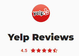 A yelp review with 4.5 stars on it