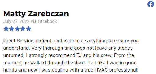 A facebook review of matty zalebczan is shown.