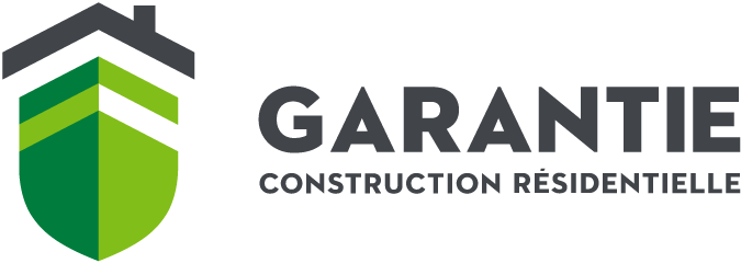 Le logo de garantie construction résidentielle comporte un écusson vert et un toit.