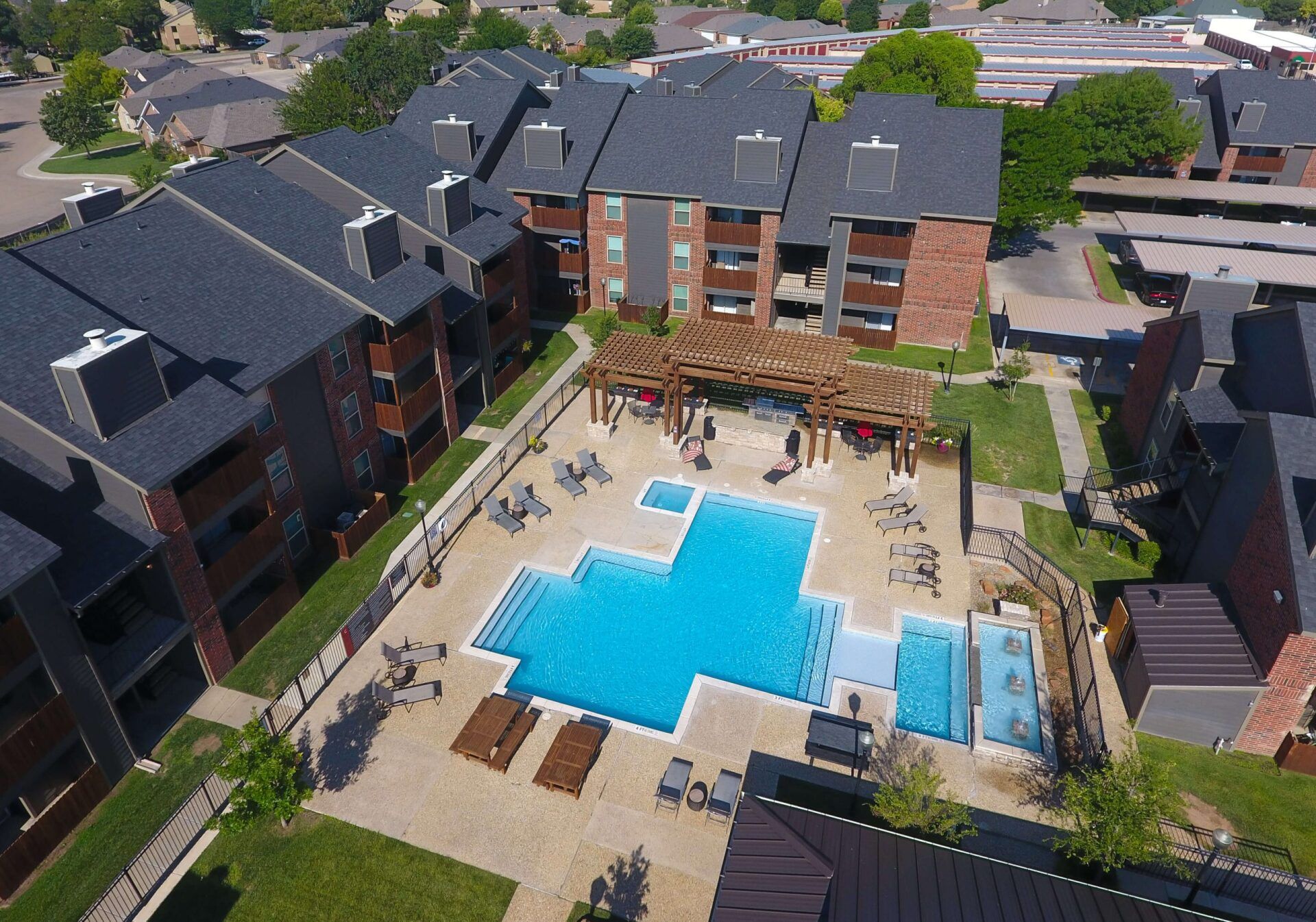 External aerial view of pool