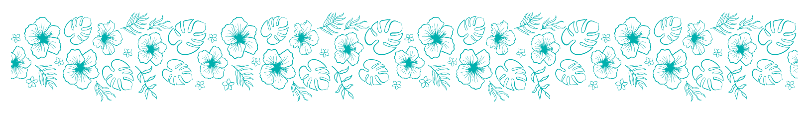 Tropical flowers and leaves pattern
